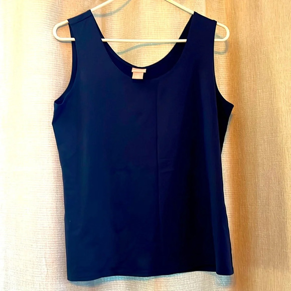 Chico's Tops - Chicos microfiber tank navy blue excellent condition Chico size 2/women’s 10–12